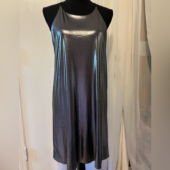 Necessary Objects Ady Gluck-Frankel Metallic dress with bungee cord straps - Picture 1 of 5
